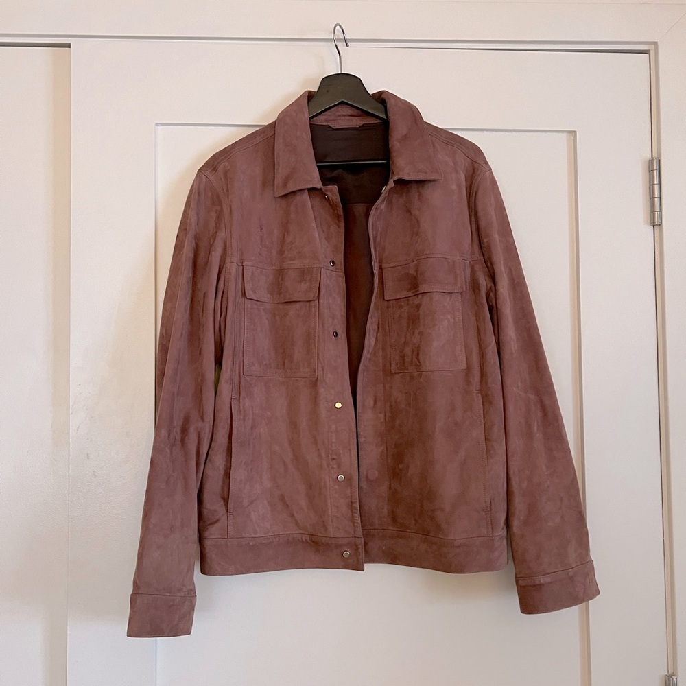 Theory Mens Real Suede Trucker Jacket Size M